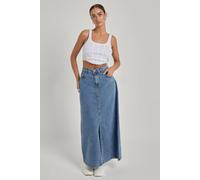 Urban Bliss Women's Denim Split Front Maxi Skirt in Blue | Size: Large Urban Bliss Blue L