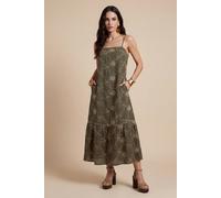 Urban Bliss Women's Embroidered Maxi Dress in Khaki | Size: 16 Urban Bliss Khaki 16