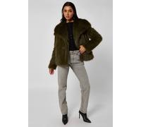 Urban Bliss Women's Faux Fur Jacket in Khaki | Size: 16 Urban Bliss Khaki 16