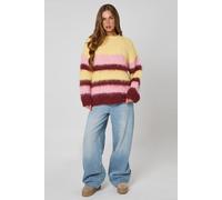 Urban Bliss Women's Lemon Wool Blend Stripe Brushed Oversized Jumper | Size: Medium Urban Bliss Multicolor M