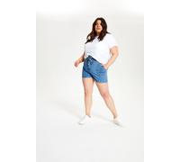 Urban Bliss Women's Liv Paperbag Denim Short Plus in Mid Blue | Size: 20 Urban Bliss Mid Blue 20