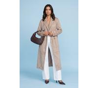 Urban Bliss Women's Longline Suede Trench Coat in Stone | Size: 12 Urban Bliss Stone 12