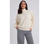 Urban Bliss Women's Mackenzie Ruche Sleeve Sweat in Cream | Size: Large Urban Bliss Cream L