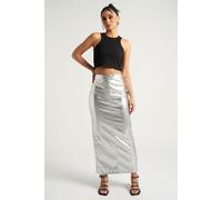 Urban Bliss Women's Maxi PU Skirt in Silver | Size: 8 Urban Bliss Silver 8