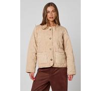 Urban Bliss Women's Neutral Washed Quilted Coat in Natural | Size: 8 Urban Bliss Natural 8