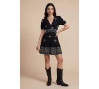 Urban Bliss Women's Open Back Tiered Mini Dress in Black | Size: 12 Urban Bliss Black 12