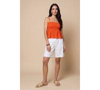 Urban Bliss Women's Orange Shirred Brodiery Top | Size: 14 Urban Bliss Orange 14