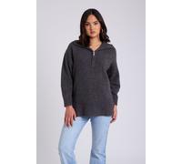 Urban Bliss Women's Oversized Half Zip in Mid Grey | Size: Small Urban Bliss Mid Grey S