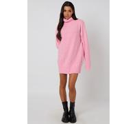 Urban Bliss Women's Pink Wool Blend Roll Neck Mini Dress | Size: Medium Urban Bliss Pink M