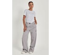 Urban Bliss Women's pinstripe tailored cargo trouser in Grey | Size: 10 Urban Bliss Grey 10