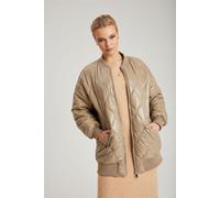 Urban Bliss Women's Quilted Longline Bomber in Beige | Size: 8 Urban Bliss Beige 8
