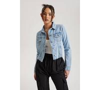 Urban Bliss Women's Raw Hem Denim Jacket in Blue | Size: 24 Urban Bliss Blue 24