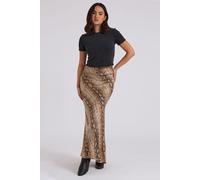 Urban Bliss Women's Snake Bias Cut Maxi Skirt in Brown | Size: 12 Urban Bliss Brown 12