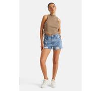 Urban Bliss Women's Split Hem Ripped Denim Shorts in Blue | Size: 4 Urban Bliss Blue 4