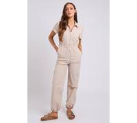 Urban Bliss Women's Stone Daniel Parachute Zip Through Jumpsuit in Beige | Size: 8 Urban Bliss Beige 8