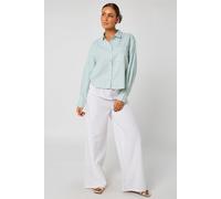 Urban Bliss Women's Stripe Cropped Shirt in Green | Size: 10 Urban Bliss Green 10