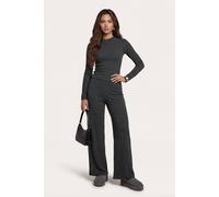 Urban Bliss Women's Striped Wide Leg Trouser in Grey | Size: 8 Urban Bliss Grey 8