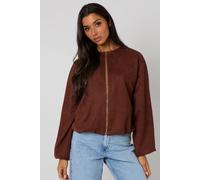 Urban Bliss Women's Suede Jacket in Chocolate | Size: 12 Urban Bliss Chocolate 12