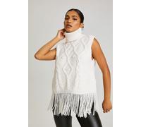 Urban Bliss Women's Tassel Knit Vest in Cream | Size: Medium Urban Bliss Cream M