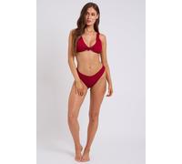 Urban Bliss Women's Textured Knot Front Bikini Top in Dark Red | Size: 12 Urban Bliss Dark Red 12