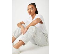 Urban Bliss Women's Water Printed Mom Jean in Light Grey | Size: 8 Urban Bliss Light Grey 8