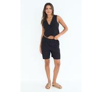 Urban Bliss Women's White Linen Blend Short in Black | Size: 12 Urban Bliss Black 12