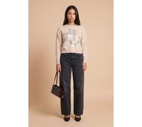 Urban Bliss Women's Wool Blend Sequin Floral Jumper in Cream | Size: 8 Urban Bliss Cream 8