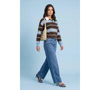 Urban Bliss Women's Wool Blend Stripe Jumper in Brown | Size: Medium Urban Bliss Brown M