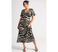 Urban Bliss Women's Zebra Empire Midi Dress in Black | Size: 8 Urban Bliss Black 8