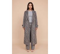 Urban Bliss Wool Blend Zebra Formal Coat In Grey Grey