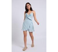 Urban Bliss Woven Frill Tea Dress In Blue Blue