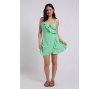 Urban Bliss Woven Frill Tea Dress In Green Green