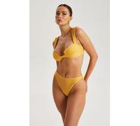 Urban Bliss Yellow Textured Ribbed Bikini Bottoms - 10