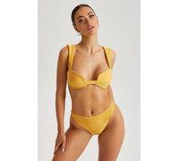 Urban Bliss Yellow Textured Ribbed Bikini Top - 10