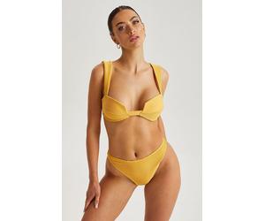 Urban Bliss Yellow Textured Ribbed Bikini Top - 12