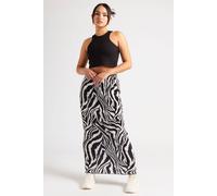 Urban Bliss Zebra Plisse Maxi Skirt In Black Black 10