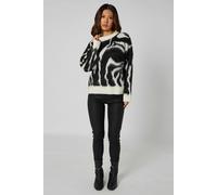 Urban Bliss Zebra Print Oversized Jumper - S