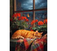 Urban Cat Flower 500 Piece Jigsaw Puzzles for Adults, Fun jigsaw puzzles 500 pieces, Challenging Puzzle Perfect for Game Nights, Finished Puzzle Size is 52x38cm