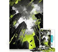 Urban Chaos Jigsaw Puzzle 1000 Pieces Mental Focus Game Precision Cut Smooth Edges Absorbing Activity for Quiet Nights (50x75cm)