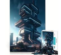 Urban City Views Futurism Puzzle for Adults 1000 Pieces Memory Play Game Firm Fit Secure Assembly Meaningful Connection Building Game (38x52cm)