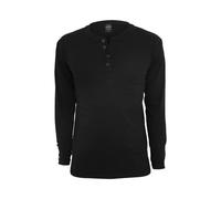 Urban Classics Men's Basic Henley L/S Tee Sweatshirt, Black (Black 7), Small
