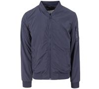 Urban Classics Men's Light Bomber Casual Flight Fitted Waist and Cuffs, Longsleeve Jacket with Pockets and Zipper, Navy, XL