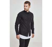 Urban Classics Men's Checked Flannel Shirt Casual Button-Down Shirt, Longsleeve Dress Shirt with Forearm Buttons, Regular Fit, 100% Flannel Yarn blk/blk L