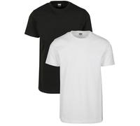 Urban Classics Basic Tee 2-Pack Mens Blank T-Shirt Round Neck Jersey