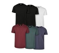 Urban Classics Basic Tee 6-Pack Men's T-Shirt Slim Fit 100% Cotton Round Neck