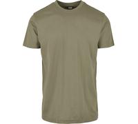 URBAN CLASSICS Stretch T-Shirt with Round Neckline, Basic Tee with Figure-Hugging Cut, Short-Sleeve Elastic Men's T-Shirt, Regular Fit, 100% Jersey Cotton, Colour: Khaki, Size: 4XL