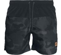 Urban Classics Men's Block Swim Shorts Trunks, Blk/Darkcamo, L
