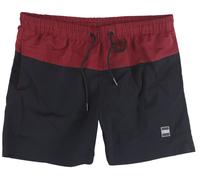 Urban Classics Men's Block Swim Shorts Trunks, Cherry/Black, S