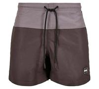 Urban Classics Men's Block Swim Shorts Trunks - Lightasphalt/Black - XS