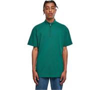 Urban Classics Boxy Zip Pique Tee T-Shirt Top Stand Collar Oversize Long